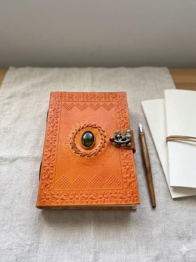 Handmade Journal Leather-Orange/M