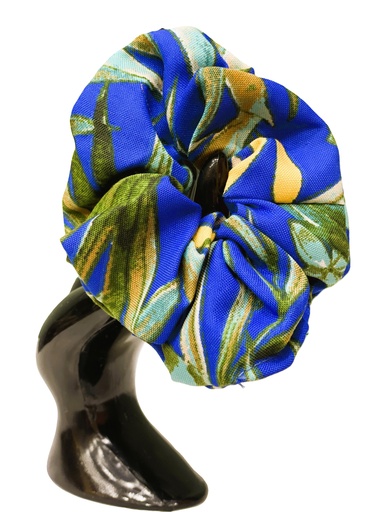 Scrunchie Cotton Fabric-Small blue/green