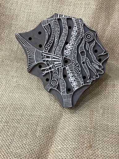 Block Print Stamp-Dollar Fish