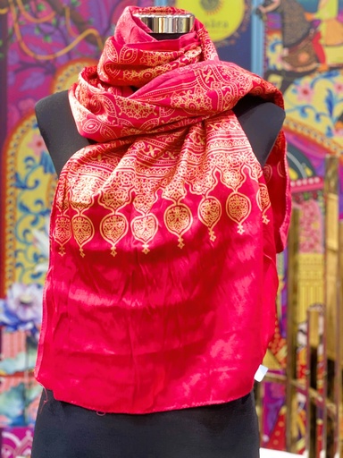 Satin Stole/Scarf- Dark Pink