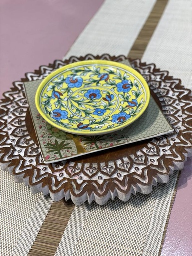 Mango Wood Round Lazy Susan-Large