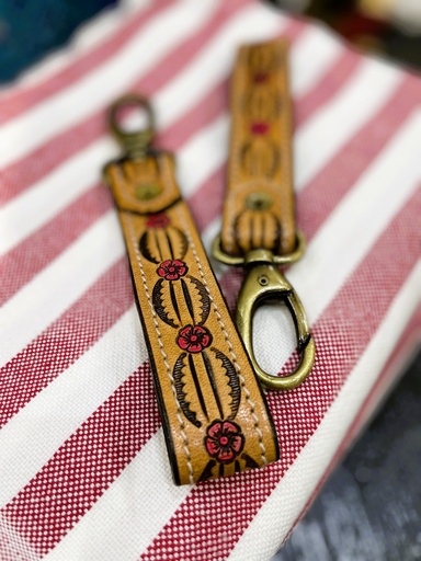 Hand Tooled Leather Keychain2