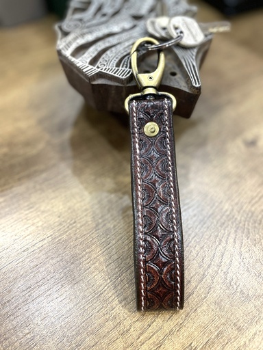 Hand Tooled Leather Keychain