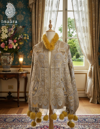 Kashmiri Natural Fur Poncho
