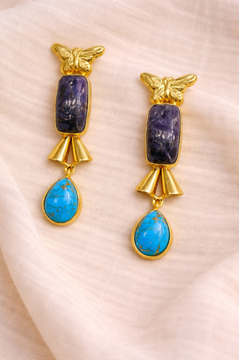 Lapiz Lazuli Butterfly Danglers