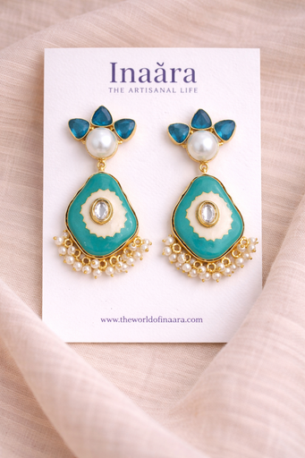 Turquoise with Pearl Earrings