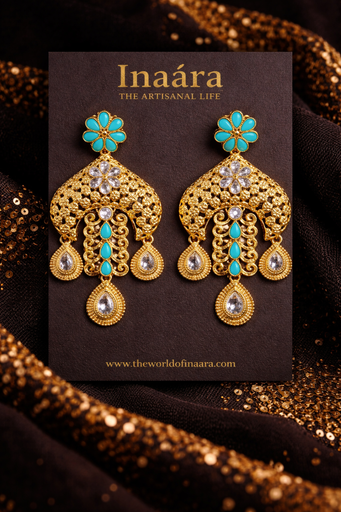Gold Tone Fancy Earrings
