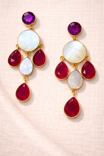 Raw White Quartz Leaf Earrings (copy)