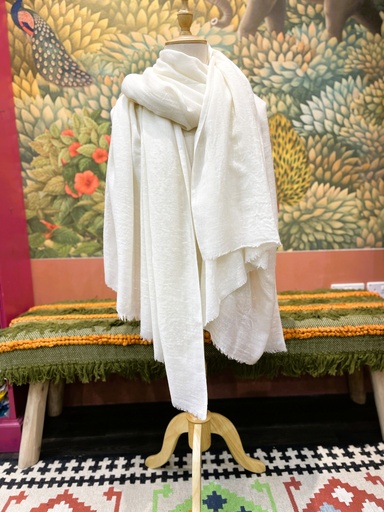 Angora Dushala Shawl-White/XL