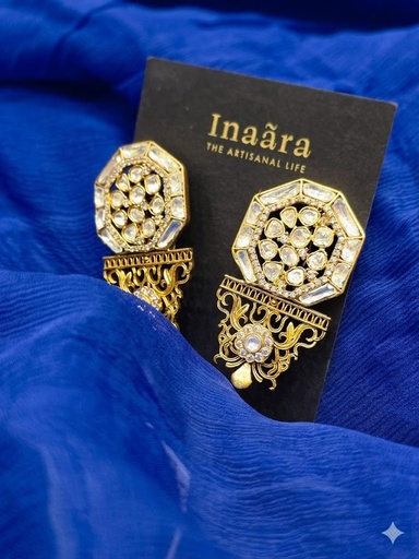 Gold-Plated Kundan Earrings