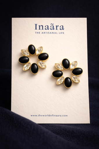 Blue Sapphire&Black Onyx Stone Dangle Earrings (copy)