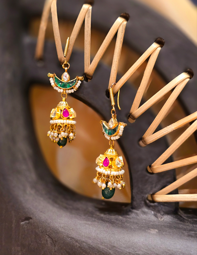 Kundan Small Jhumka Earrings