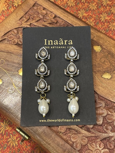 Pink & Green Kudan Polki Drop Earrings (copy)