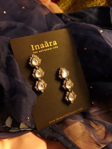 Gold-toned Lotus Drop Earrings (copy)