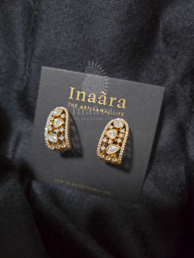 Kundan Moissanite Stud Earrings