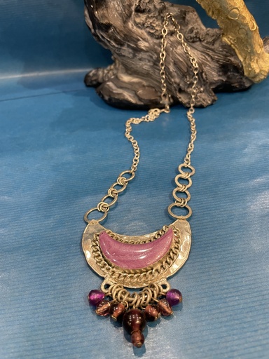 Ethnic Medallion Necklace w/Natural Stone (copy)