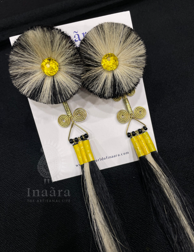 Naga Tribe Goat Hair Earrings