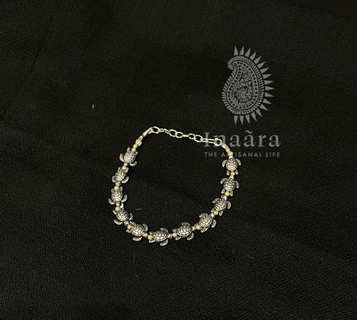 Silver-Toned Turtle Link Bracelet