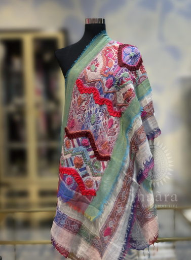 Boiled Wool Shawl-Pink/Purple