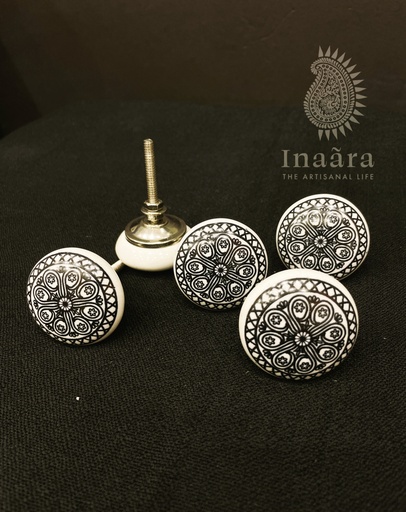 Mandala Ceramic Cabinet/Drawer Knob-Black