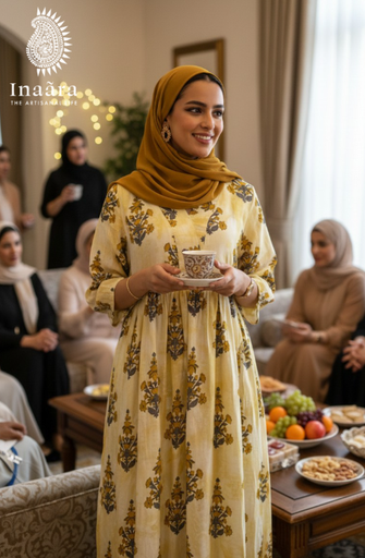 فستان عائشة – ديجيتال/أصفر