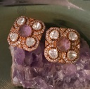 Dice Mossainaite Studs - Peach