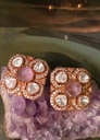 Dice Mossainaite Studs - Peach