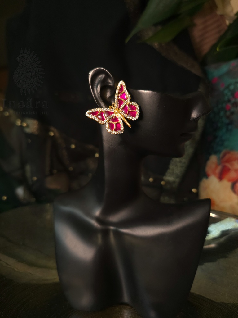 Titli Studs - Fuschia