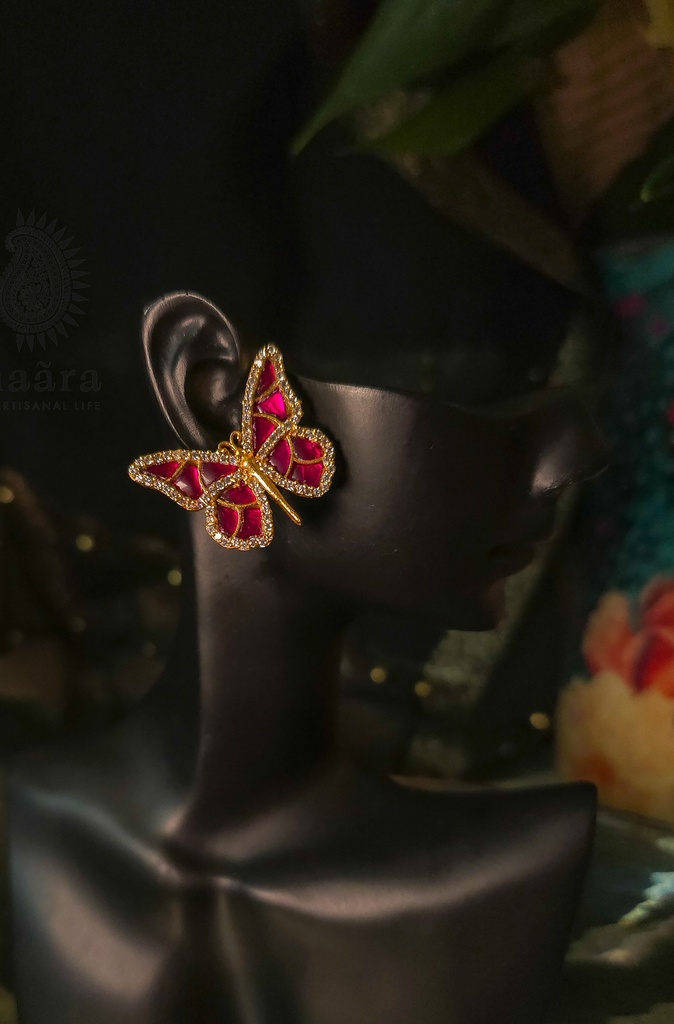 Titli Studs - Fuschia