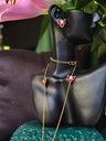 Liànhuā necklace & studs- pink