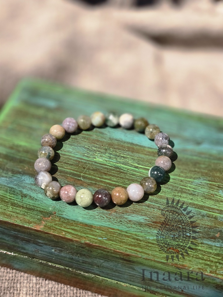 Bead Bracelet-grey stone