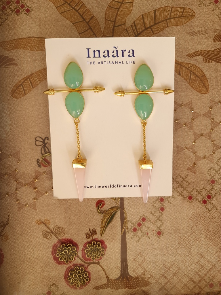 Raw Stone Handcrafted Earrings