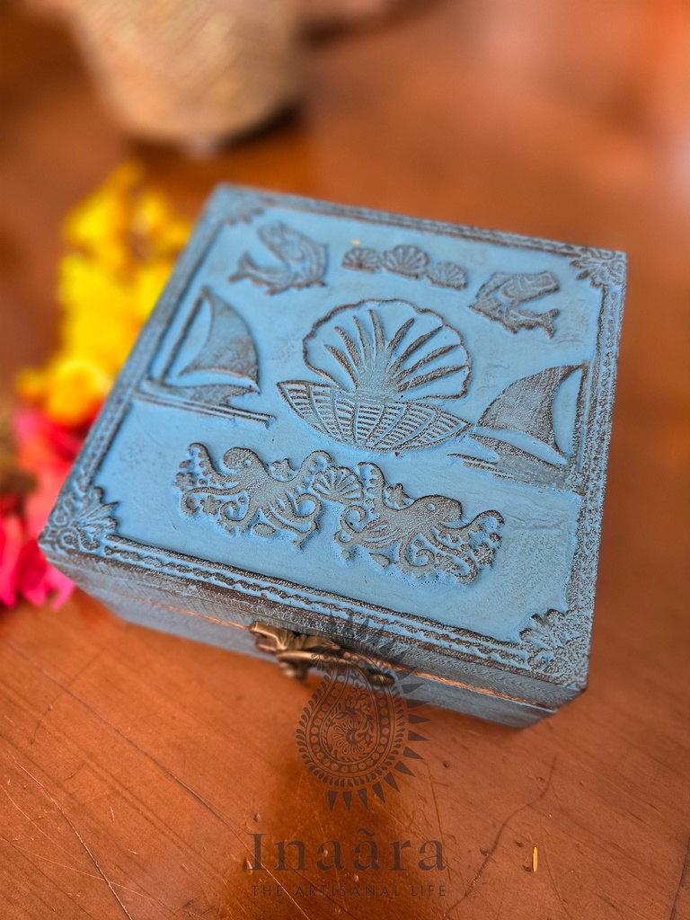 Lulu Handcarved Box by Studio Inaara