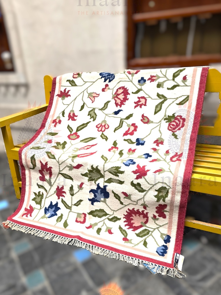 Khushboo Handwoven Dhurrie  - Rose
