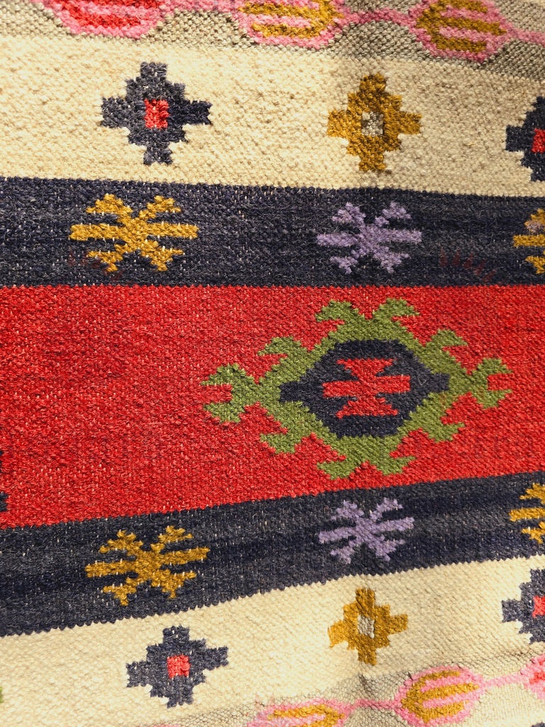 Meena Handwoven Dhurrie - Coral