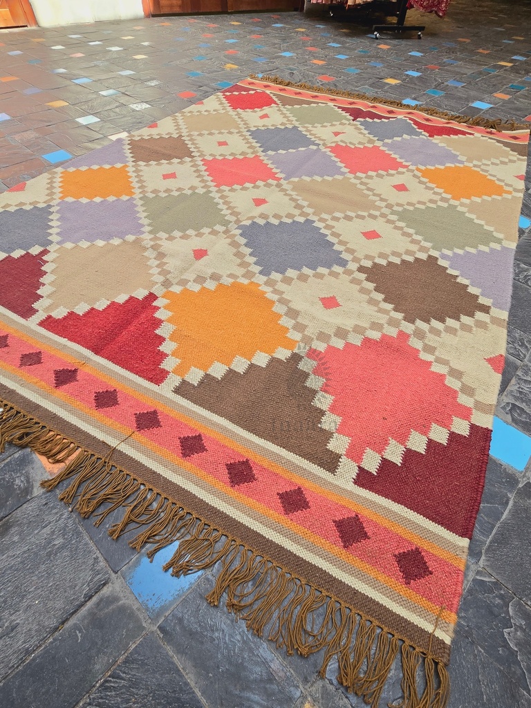 Patanga Handwoven Dhurrie - Green
