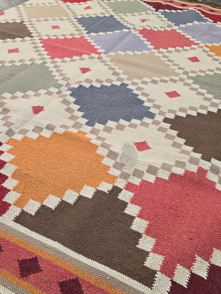 Patanga Handwoven Dhurrie - Green