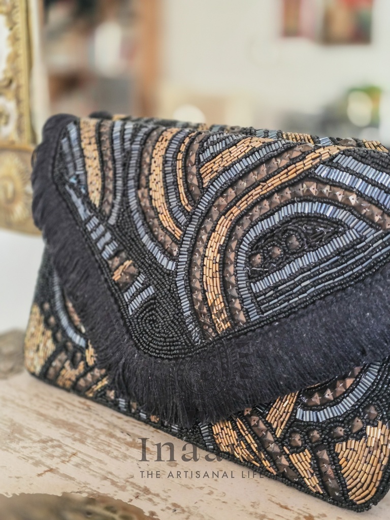 Midnight Masquerade Boho Clutch Bag