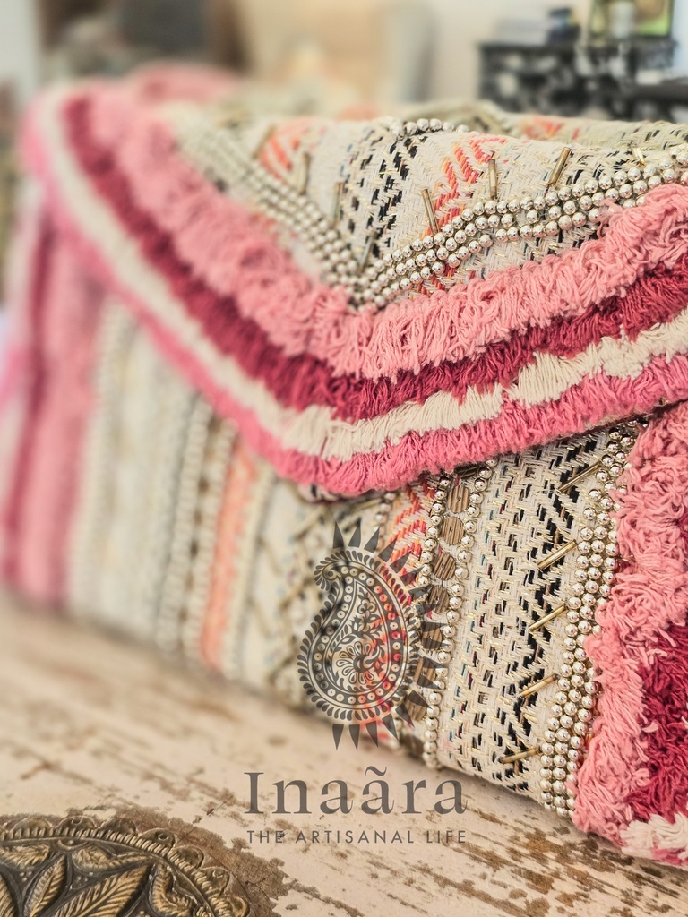 Pink Rouge Boho Clutch Bag