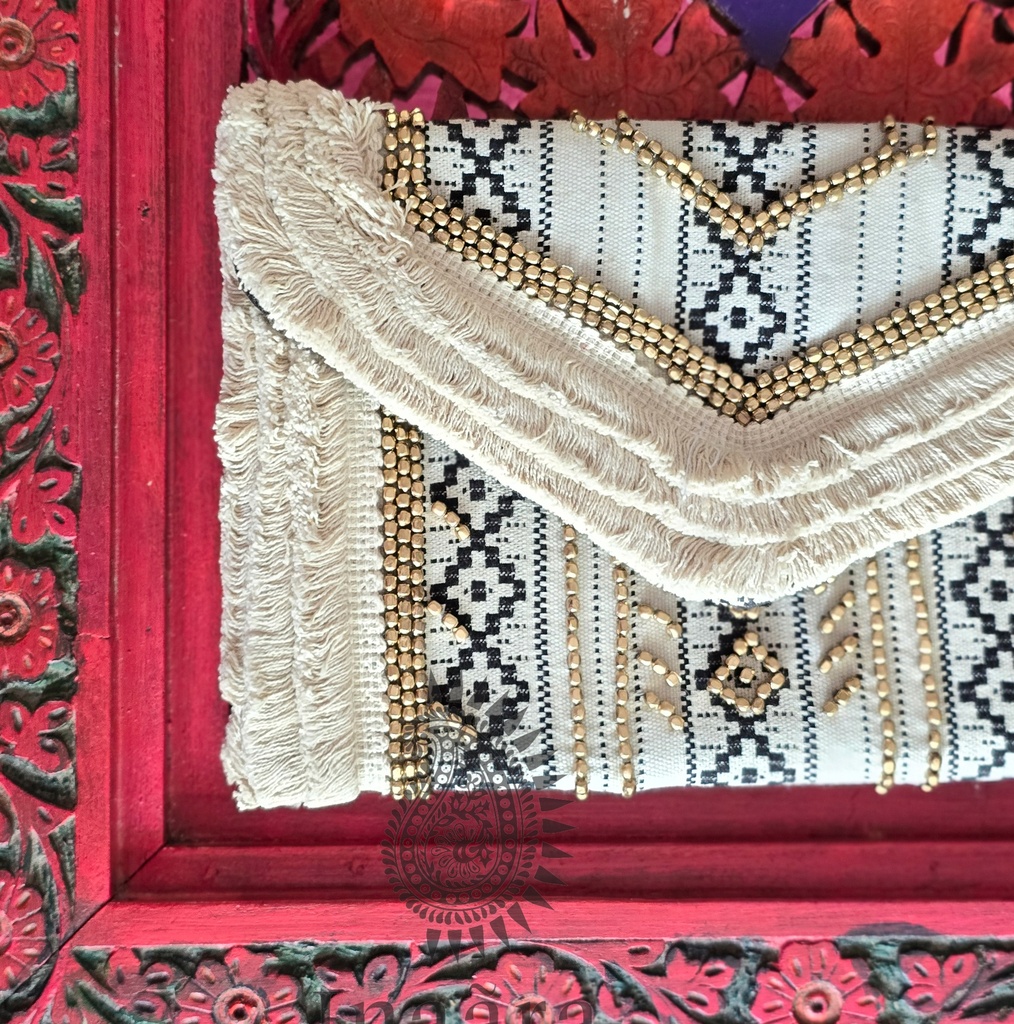 Al Sadu Boho Clutch Bag with Fringes