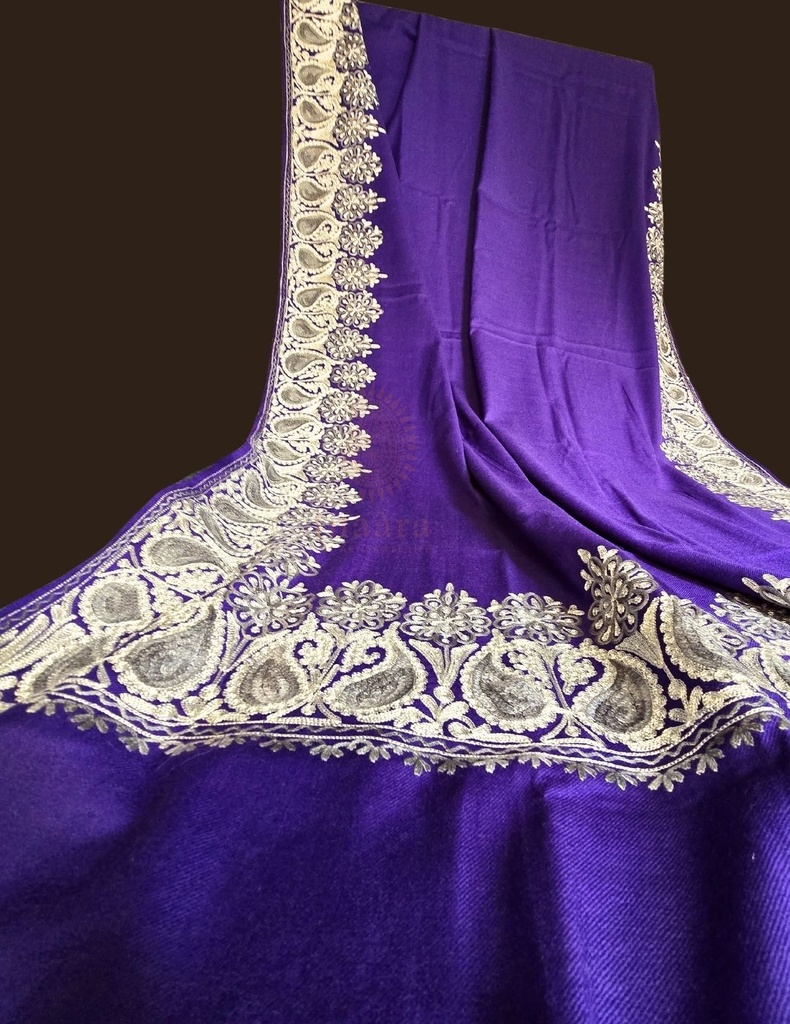 Madhuri Tilla Embroidery Purple Shawl