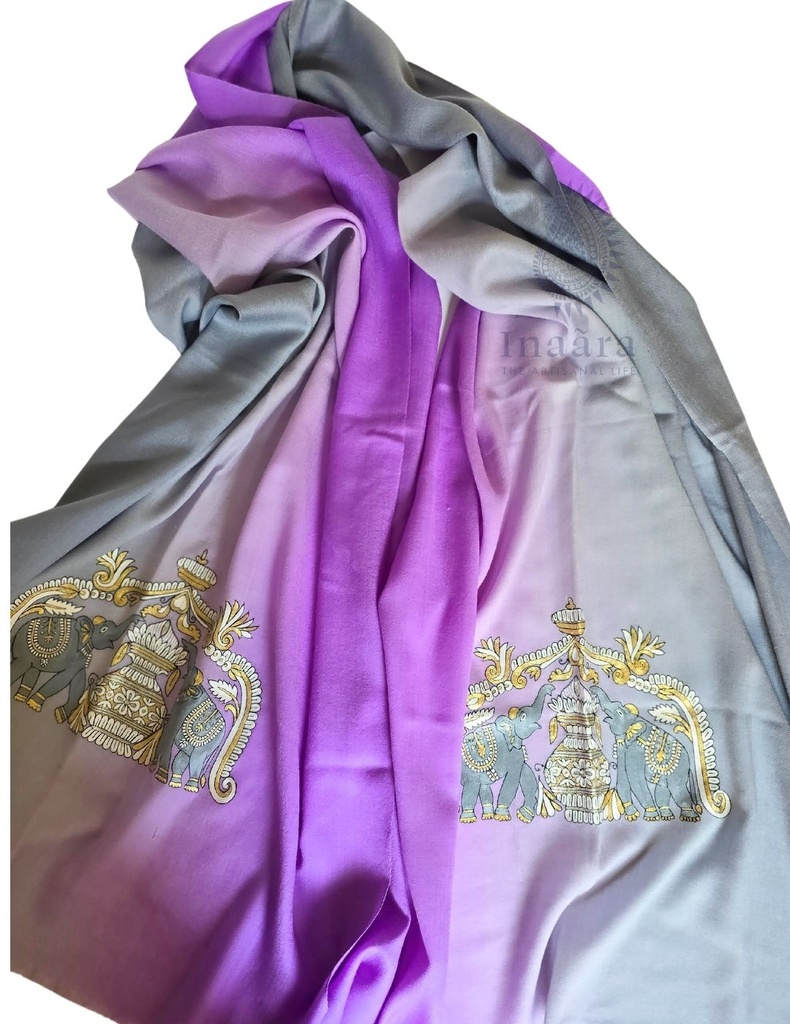 Uns Foil Print Merino Wool Stole