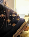 Bhujodi Shawl Double Chomki Border (Black)