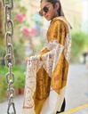 Chowki Embroidered Shawl (Mustard)