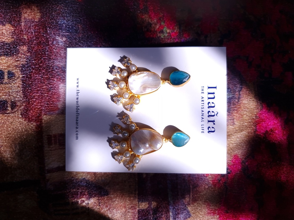 Raw Stone Handcrafted Earrings