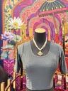 Stretchable Saree Blouse/Crop Top - Gray