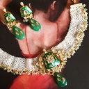 Woven Pearl & Meena Necklace Set