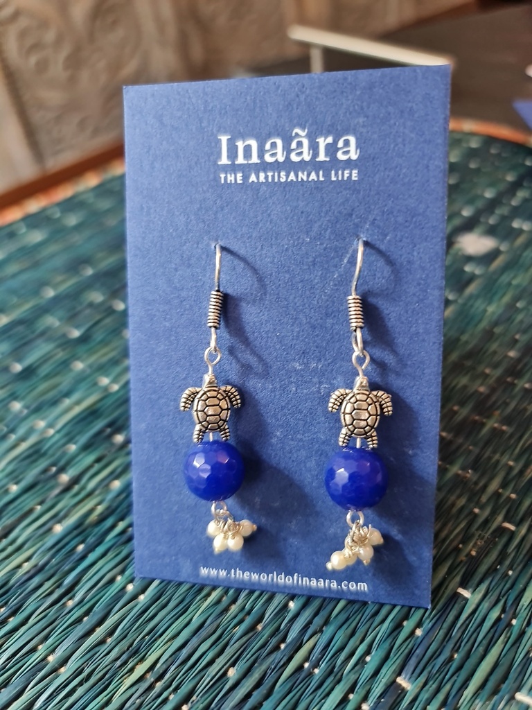 Silver tone brass earrings