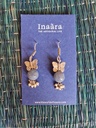 Silver tone brass earrings
