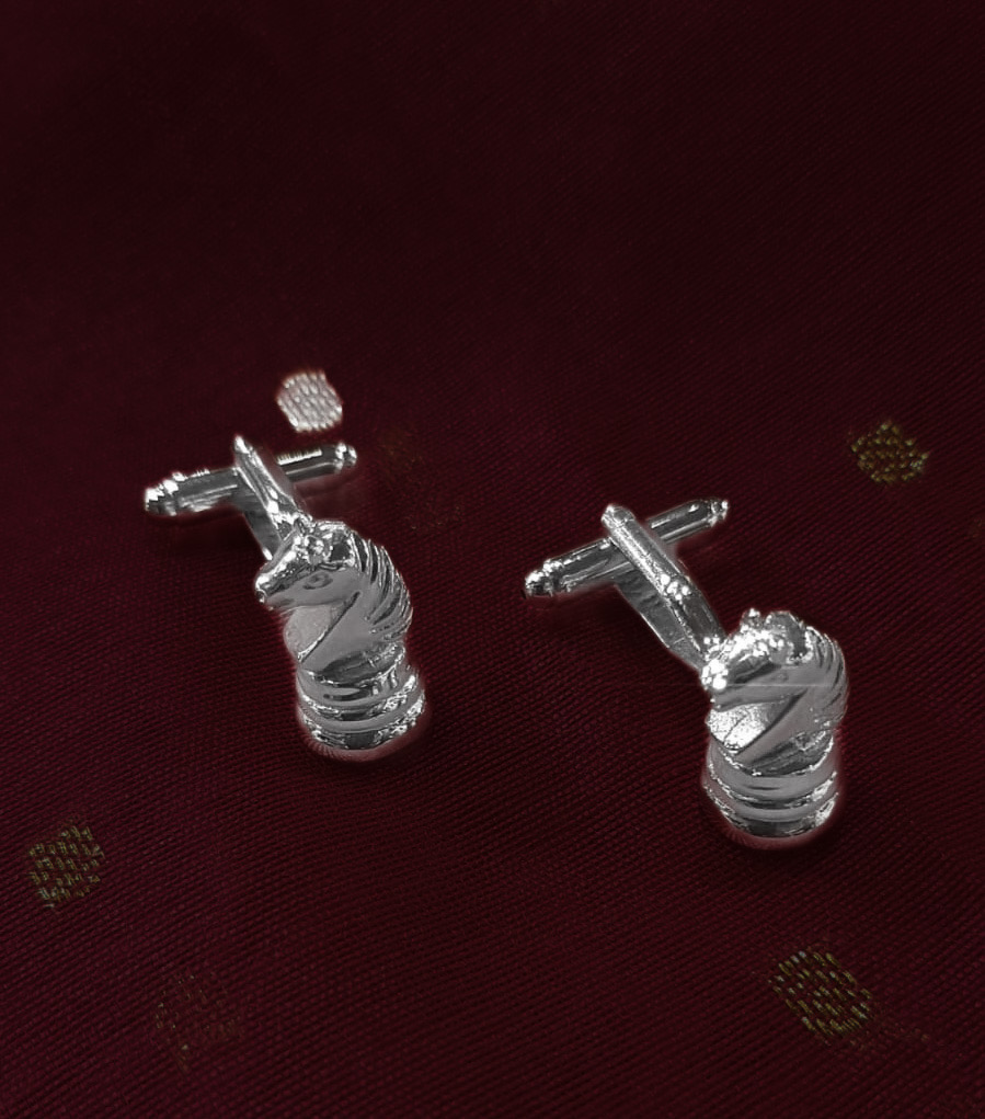 Knight Silver Cufflinks